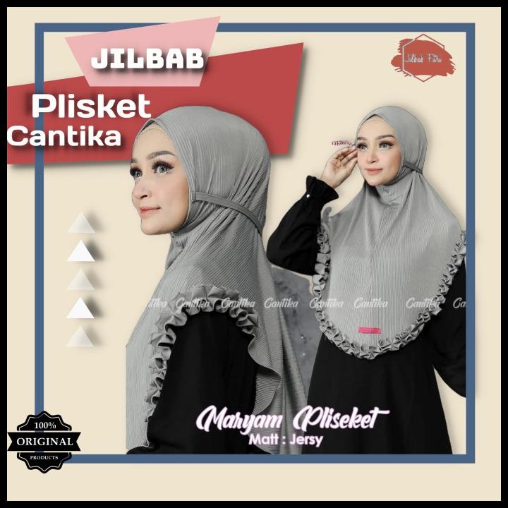 Jilbab Instan Bergo Maryam Plisket Non Pad Ori Cantika
