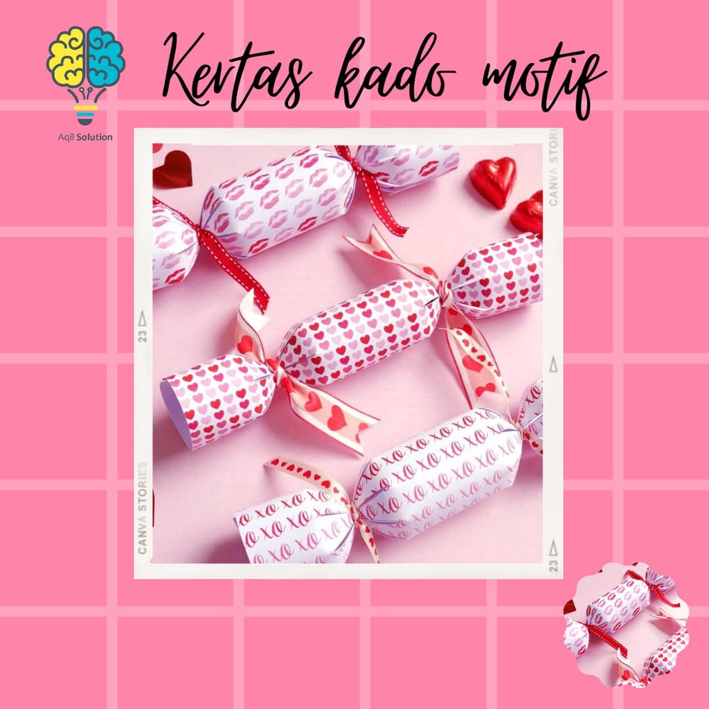 (isi=10) Kertas Kado Motif Pinky