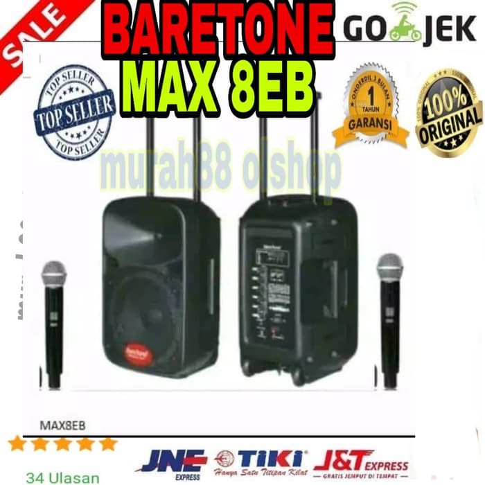 Speaker Portable Wireless Meeting Baretone max 8eb Bluetooth bonus cek dekripsi