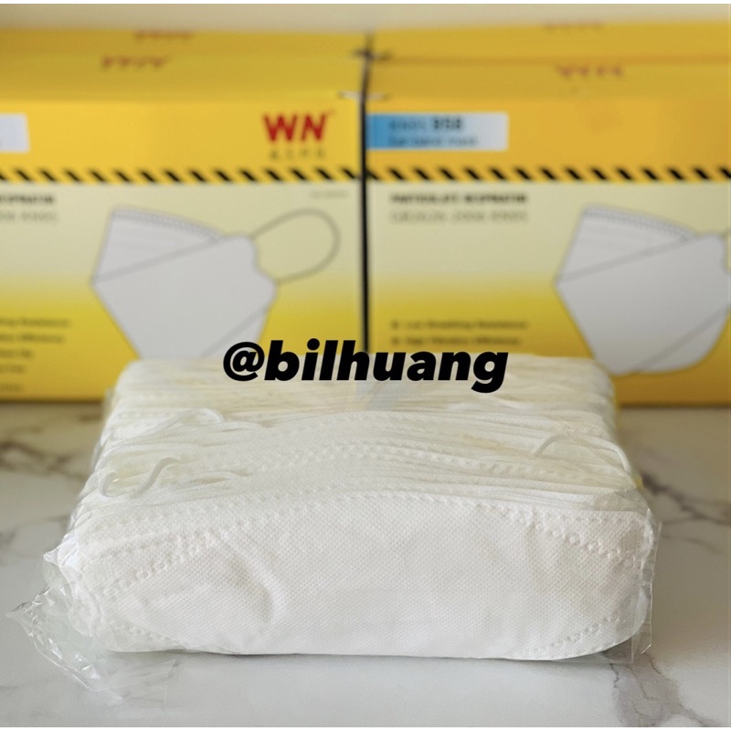 Masker WN KN95 958 Ear-band Mask 4 ply 1 box isi 50 (POLOS TIDAK BERLOGO)