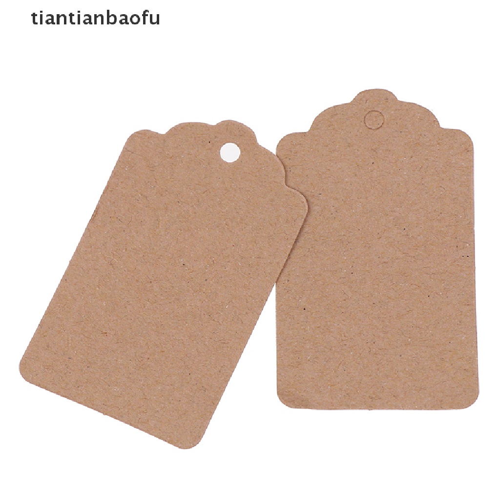 [tiantianbaofu] 100Pcs Blank Kraft Jewelry Price Label String Price Tags With String 20m Boutique