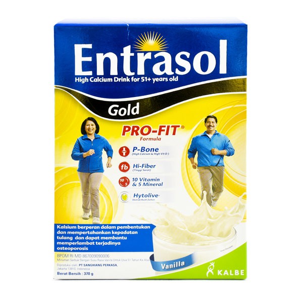 

ENTRASOL Gold Pro Fit 350gr Susu Bubuk Umur 51 an High Calcium Vanila