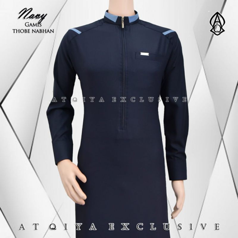 Gamis atqiya nabhan/gamis atqiya/jubah pria/jubah laki laki/jubah slimfit/jubah murah