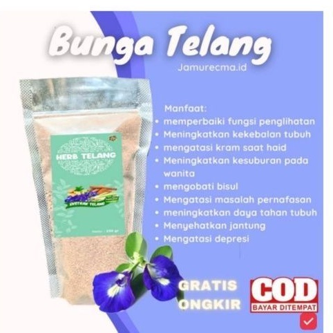 EKSTRAK BUNGGA TELANG 250g Butterfly PEA HERBAL BUAT MATA MINUS