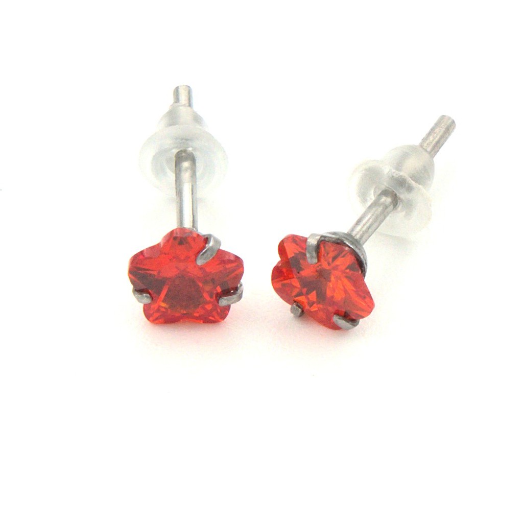 Anting Giwang Tusuk Wanita Perak Garnet / Women Silver Stud Earring AW20
