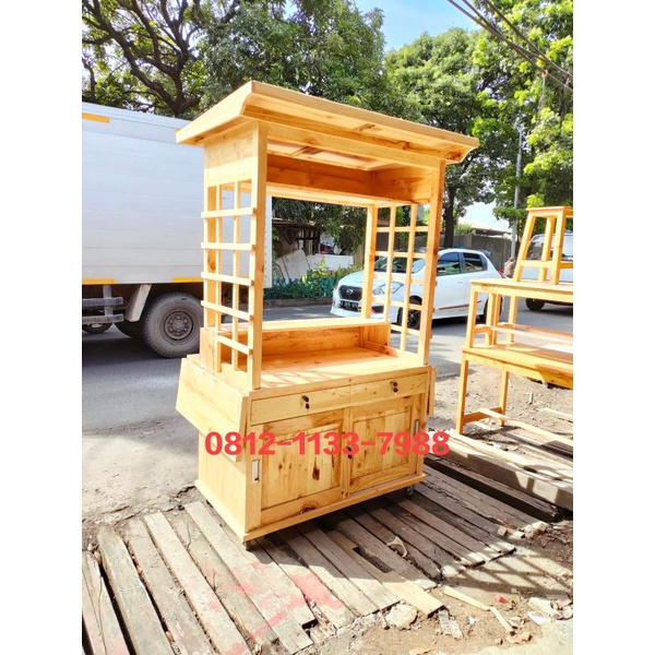 GEROBAK MAKANAN JEPANG,GEROBAK KAYU JATIBELANDA,GEROBAK SIOMAY