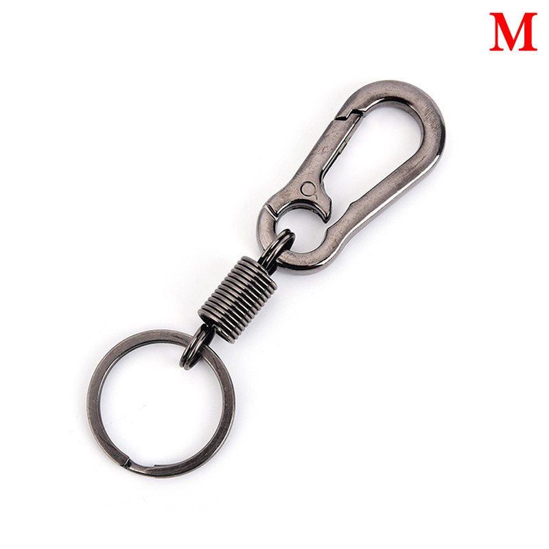 [Bayar di Tempat]1pc Stainless steel Gourd Buckle carabiner keychain anti-lost buckle retractable