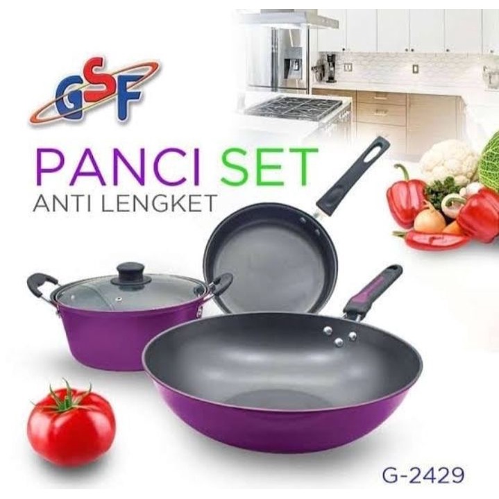 GSF Panci Set 2429 Panci 4 Set Anti Lengket Panci Set Multifungsi
