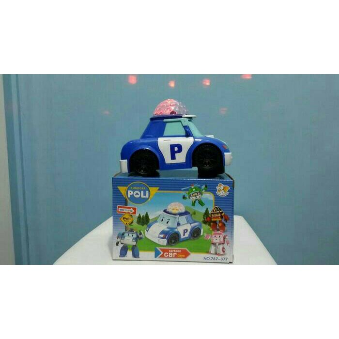 Mobil Robocar Poli Lampu Disco