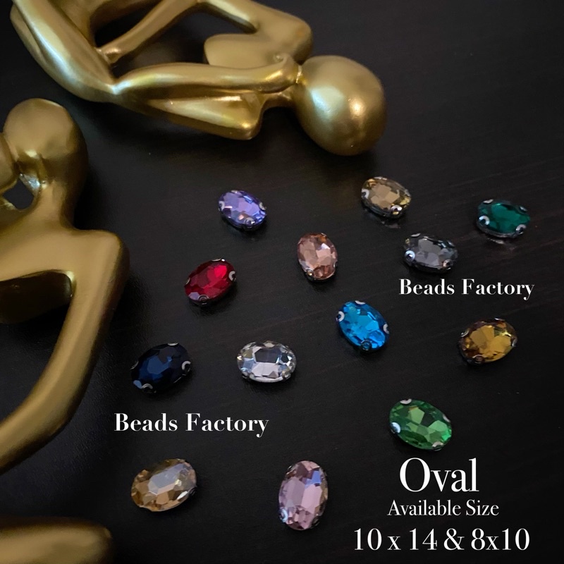 Payet Ecer Kristal Cangkang Oval 10x14 , 8x10 | Premium Quality Cangkang Anti Karat | TERMURAH | 1 L