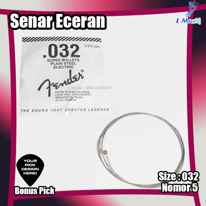 SENAR GITAR ECERAN SATUAN FENDER NOMOR 4 5 6 024 032 040