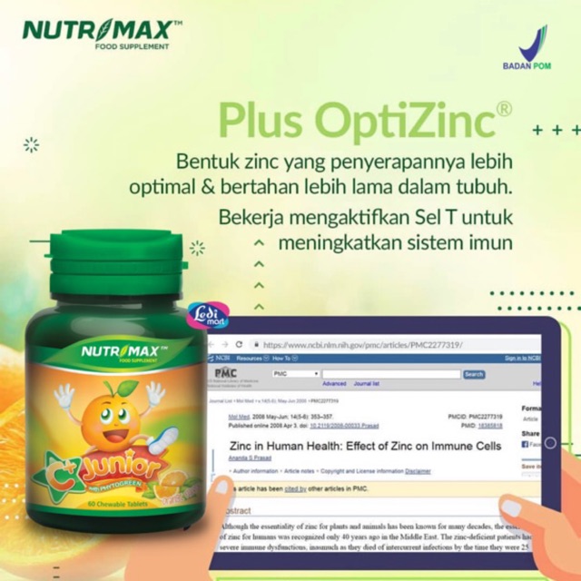 ORIGINAL Nutrimax C+ Junior 60s BPOM / Vitamin C Anak / LEDI MART