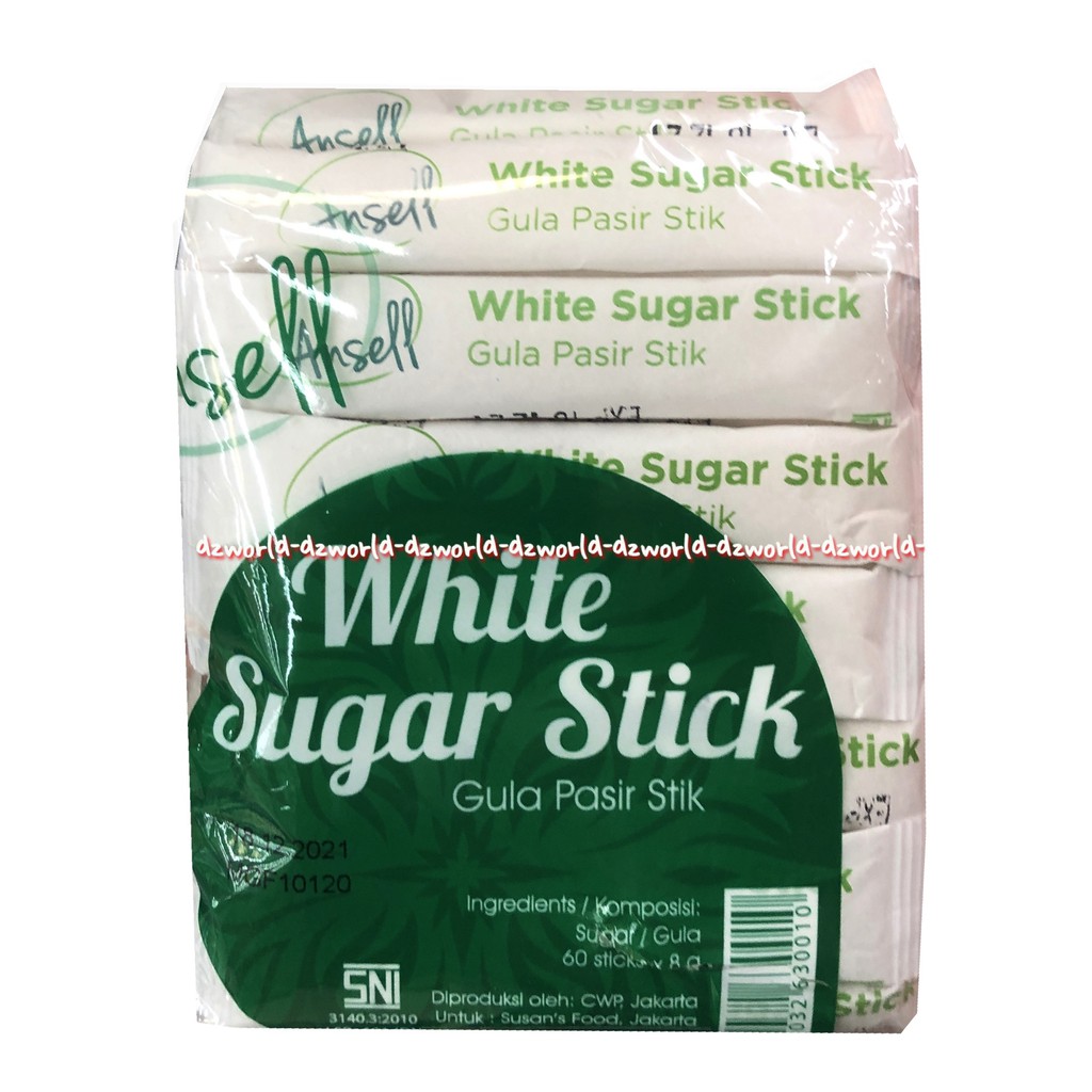 Ansell White Sugar Stick Gula Pasir Stik 60sachets Gula Putih Ansel White sugar