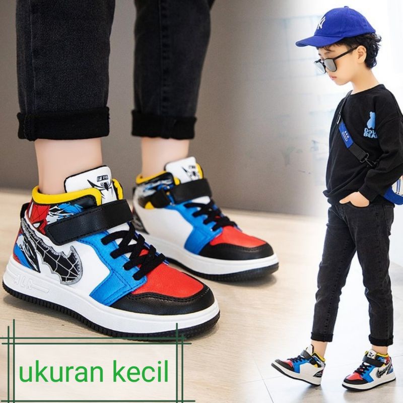 Free box Sepatu boot anak cowok cewek spiderman impor model terbaru SP_42