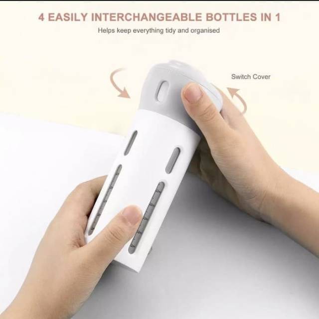 Takarai 4in1 Travel Bottle Dispenser Premium Material 160ml - Warna Random | Bisa Mengisi Sabun Shampo Lotion Odol dalam Satu Wadah