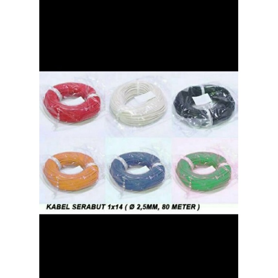 kabel 1x14 serabut 1rol panjang 80meter