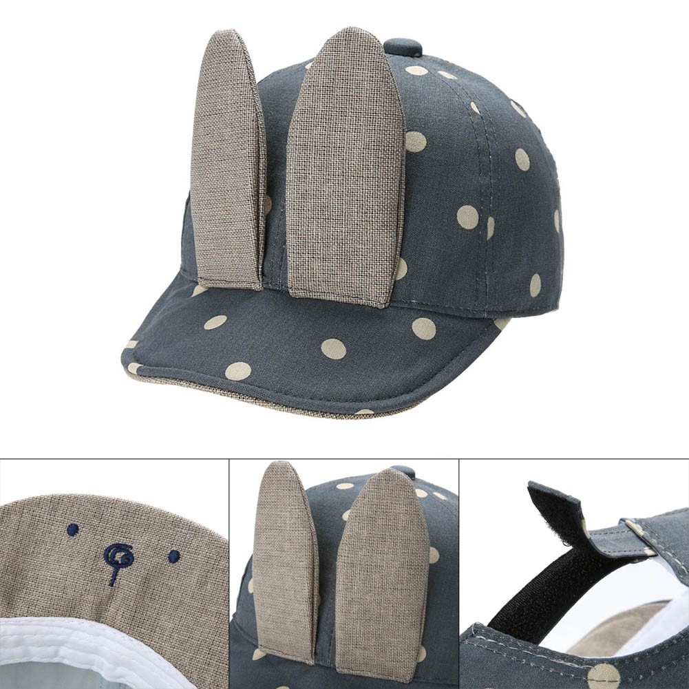 Topi Anak Baby Kids Telinga Kelinci/ Rabbit Ear Denim Baseball Sun Hat