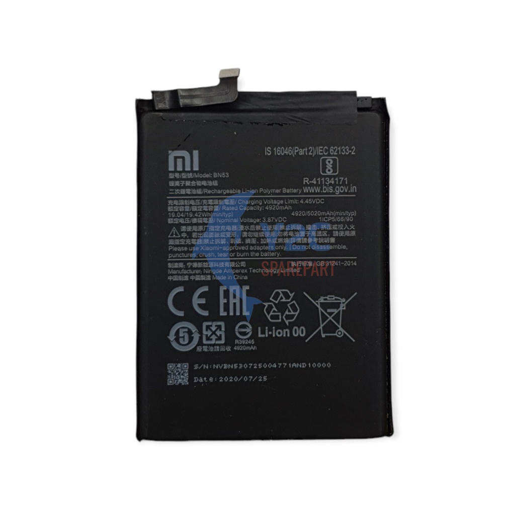 BATERAI XIAOMI REDMI NOTE 9 / REDMI NOTE 10 PRO / BN53 ORIGINAL OEM / BATRE BATERE BATRAI BATREI