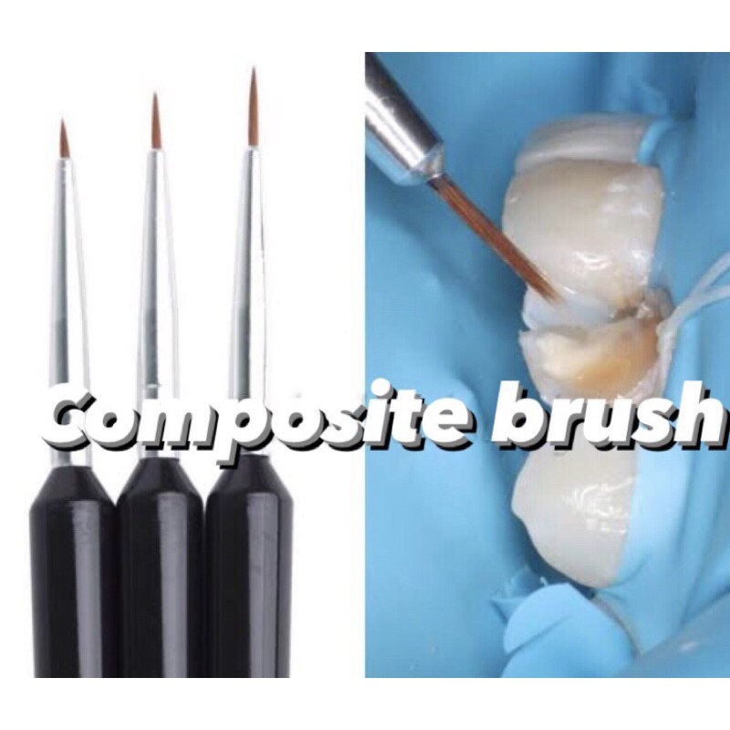 

Mucodental // composite kuas brush nylon filling / pen kuas komposit 3pcs / composite brush