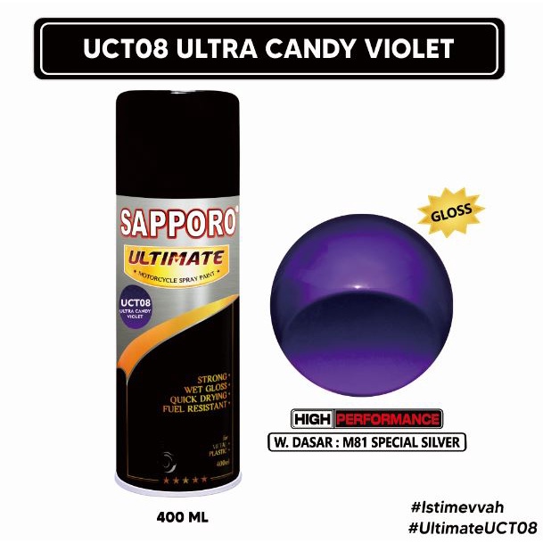 Sapporo Ultimate UCT08 Ultra Candy Violet / Cat Spray Semprot Aerosol Terbaik