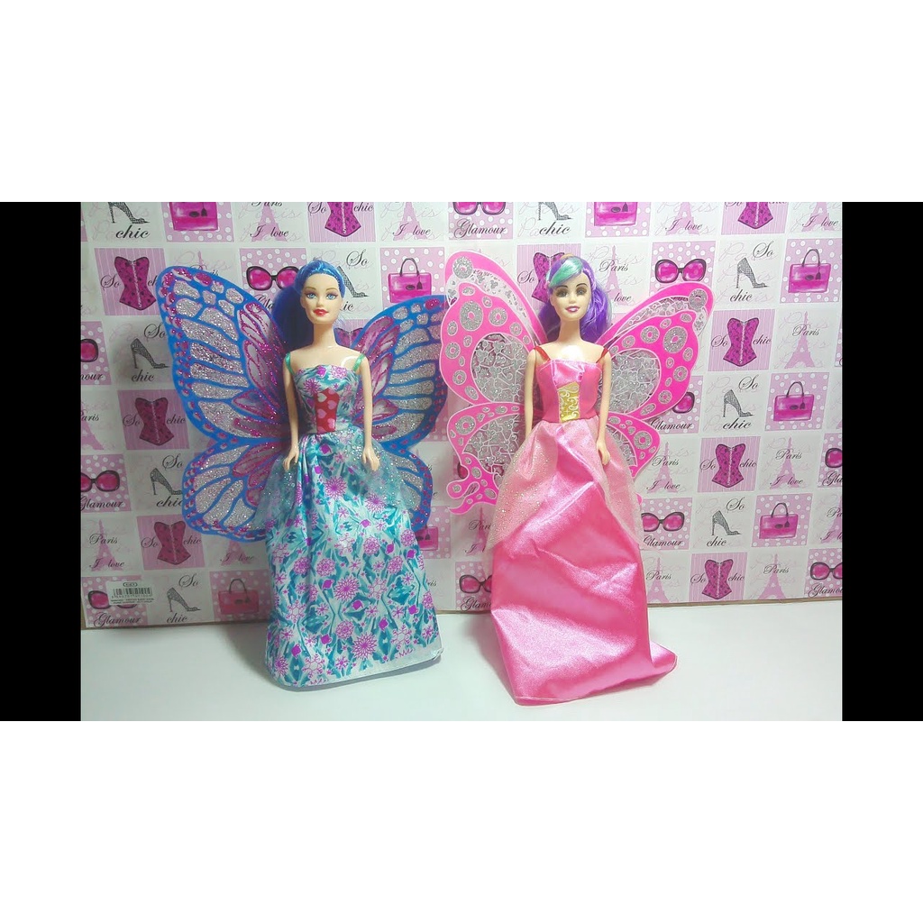 MAINAN ANAK perempuan BONEKA cewek princess SAYAP kupu kupu butterfly RANDOM