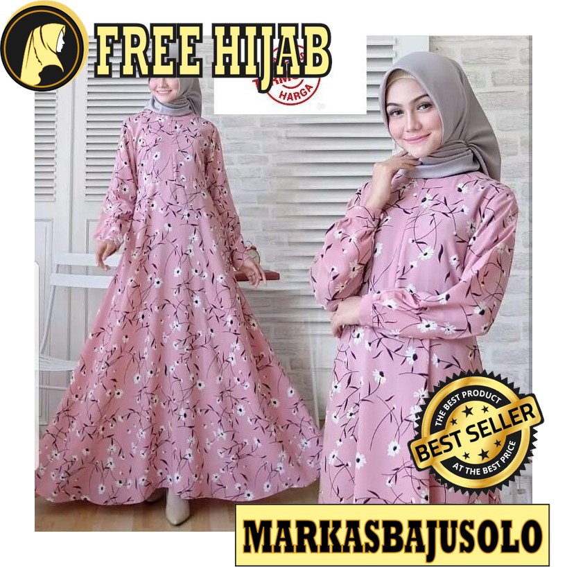 SUNRISE GAMIS BUSUI RESLETING DEPAN BSW MONALISA MAXMARA / GAMIS SYARI MURAH BRUKAT PLISKET BROKAT