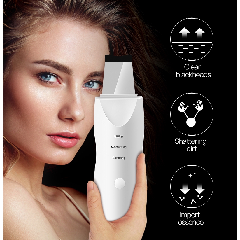 Pembersih Wajah Ultrasonic 3 in 1 Peeling Blackhead Removal Pore Cleaner Face Skin Scrubber