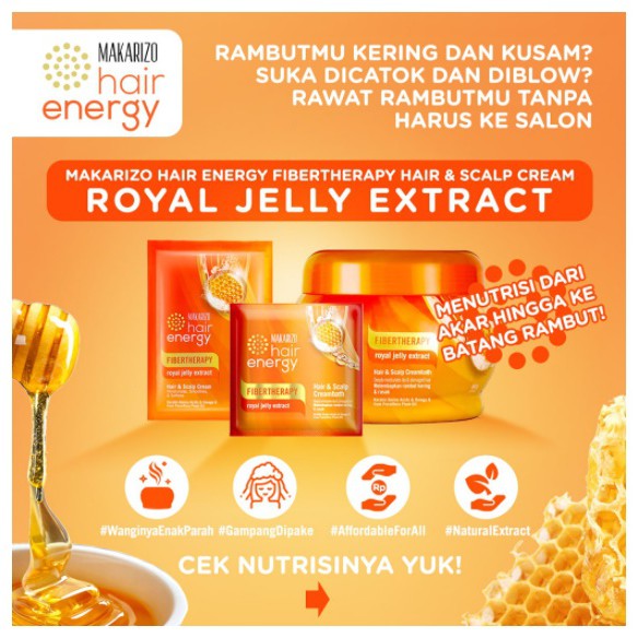 MAKARIZO HAIR &amp; SCALP CREAMBATH  ROYAL JELLY EXTRACT 500gr  - HAIR ENERGY  FIBERTHERAPY