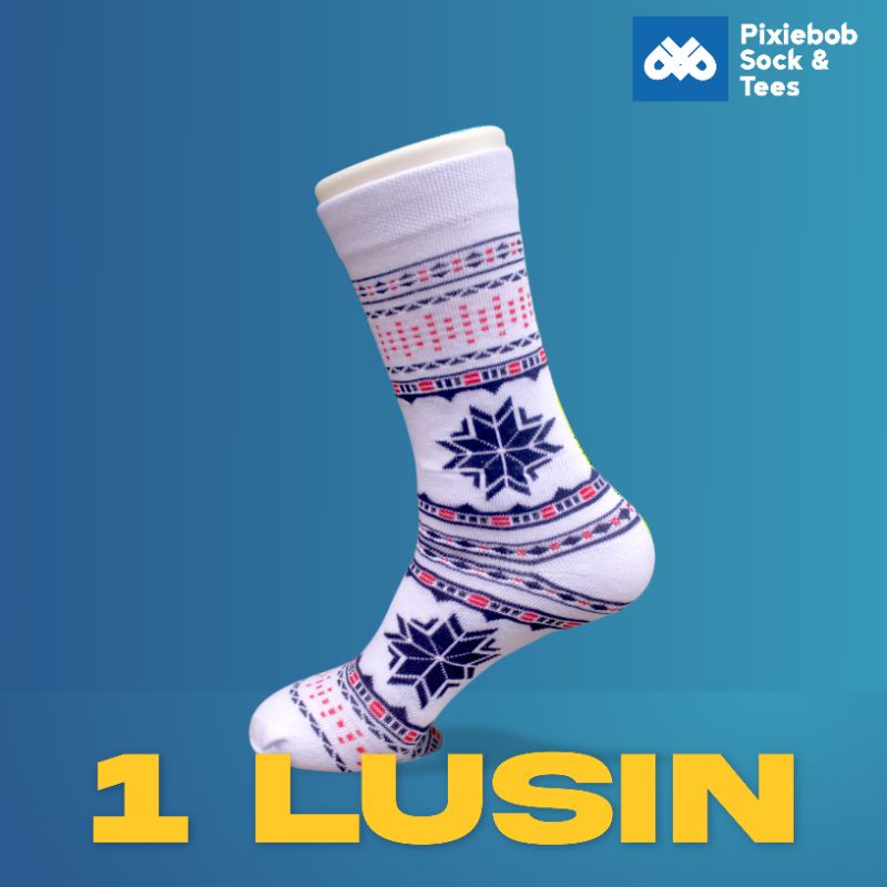 Kaos Kaki Motif Tribal Star Satu Lusin