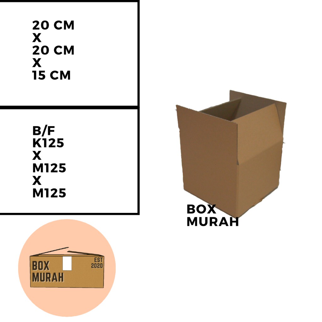 

Kardus Packaging Box Polos Murah Serba Guna 20 x 20 x 15 (cm)