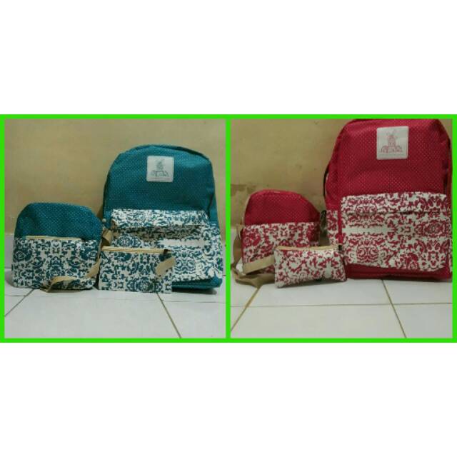 Tas sekolah 1 set isi 4