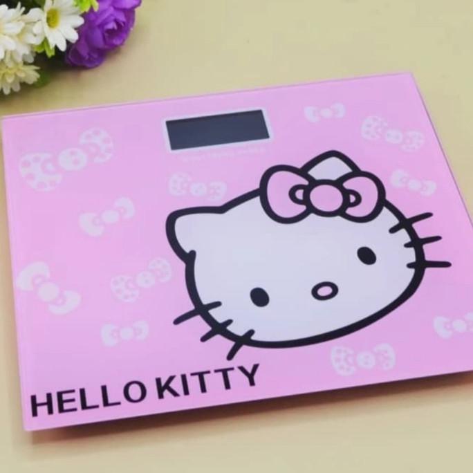 ( BISA COD ) Timbangan Badan Digital 180KG Hitam - Pengukur Berat Badan Digital - Hello Kitty