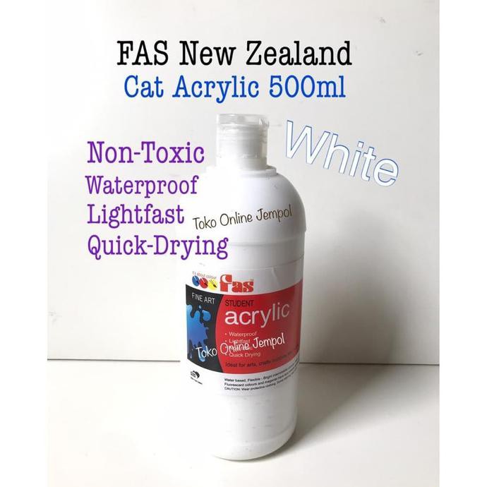 

PUTIH Cat Acrylic 500ml FAS New Zealand Paint Akrilik White ATK0954FS