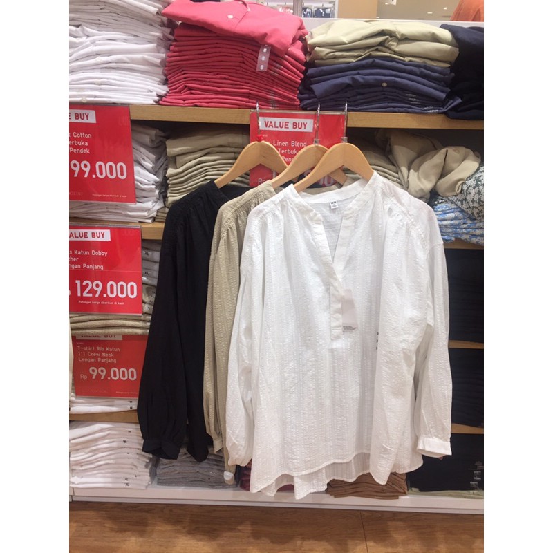 uniqlo kemeja katun dobby