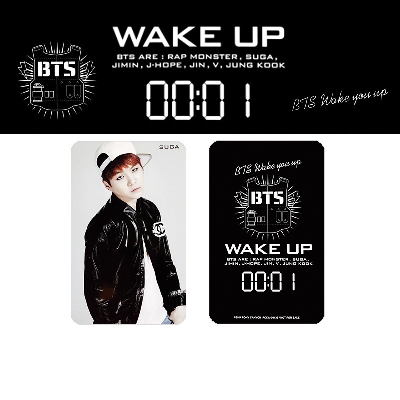 8pcs / set Kartu Lomo Foto BTS Bangtan Boys WAKE UP SUGA JiMin V RM Jin J-Hope Jung Kook