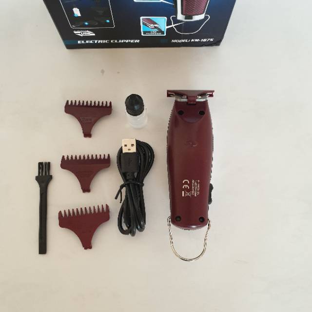 Alat mesin potong pangkas cukur Rambut Pria KM 1875 Hair cliper Kumis Jenggot Cas Shaver Recharger Kemei