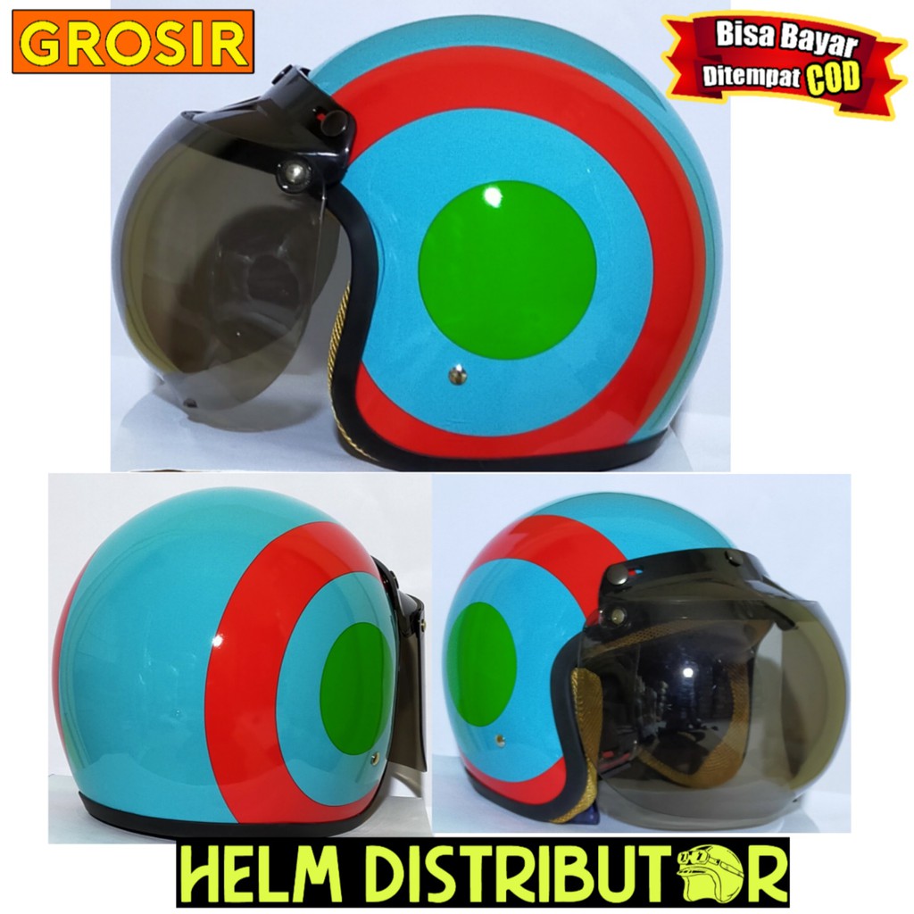 HELM BOGO  MOTIF ORIGINAL KACA CEMBUNG PRIA DAN WANITA COD