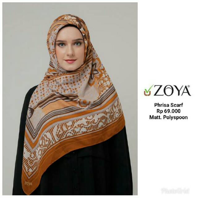 Hijab Jilbab Kerudung Segi Empat PHRISA Scarf ZOYA Original