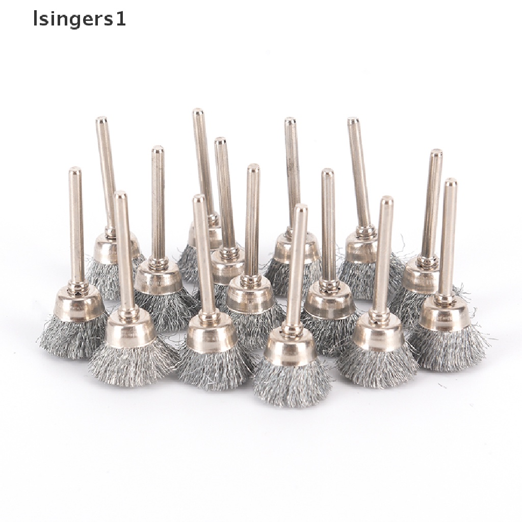 (lsingers1) 10pcs / Set Sikat Kawat stainless steel Diameter 15mm Untuk Pembersih Gelas / Cangkir