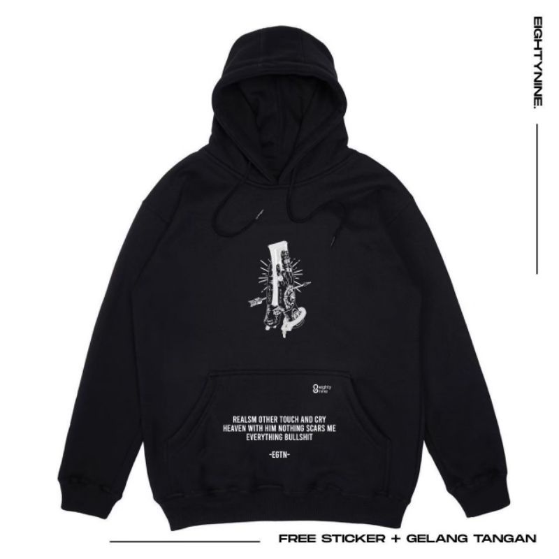 Sweater Hoodie Eighty Nine Unisex Color Black Premium