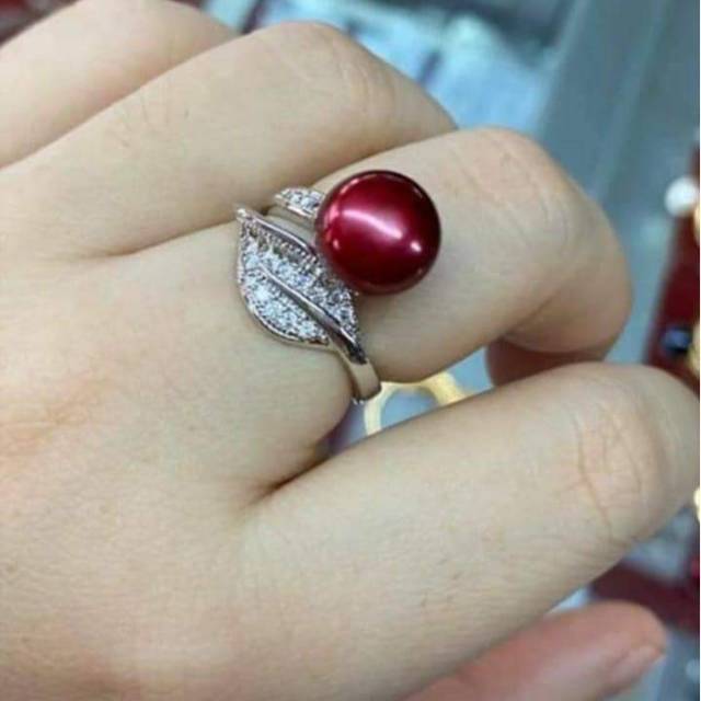 Cincin mutiara air tawar lombok asli rangka silver