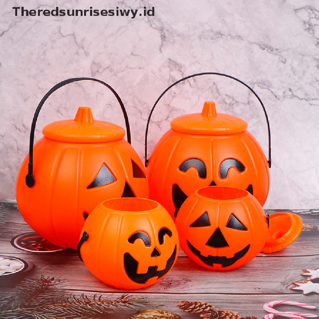 # Alat Rumah Tangga # Ember Bentuk Labu Bahan Plastik Untuk Dekorasi Pesta Halloween