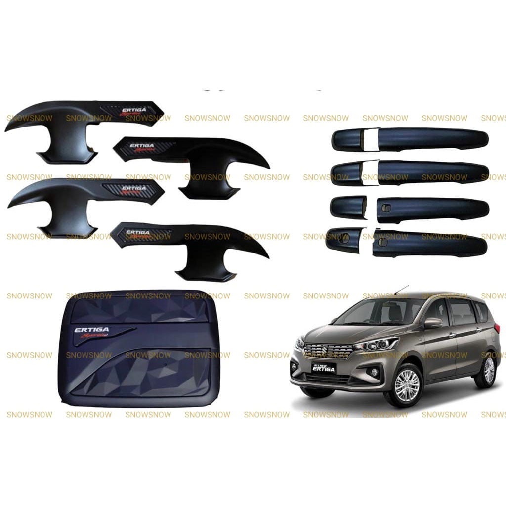 Paket Outer Handle Tank Cover All New Ertiga 2018 2021 2022 UP Activo Hitam Chrome