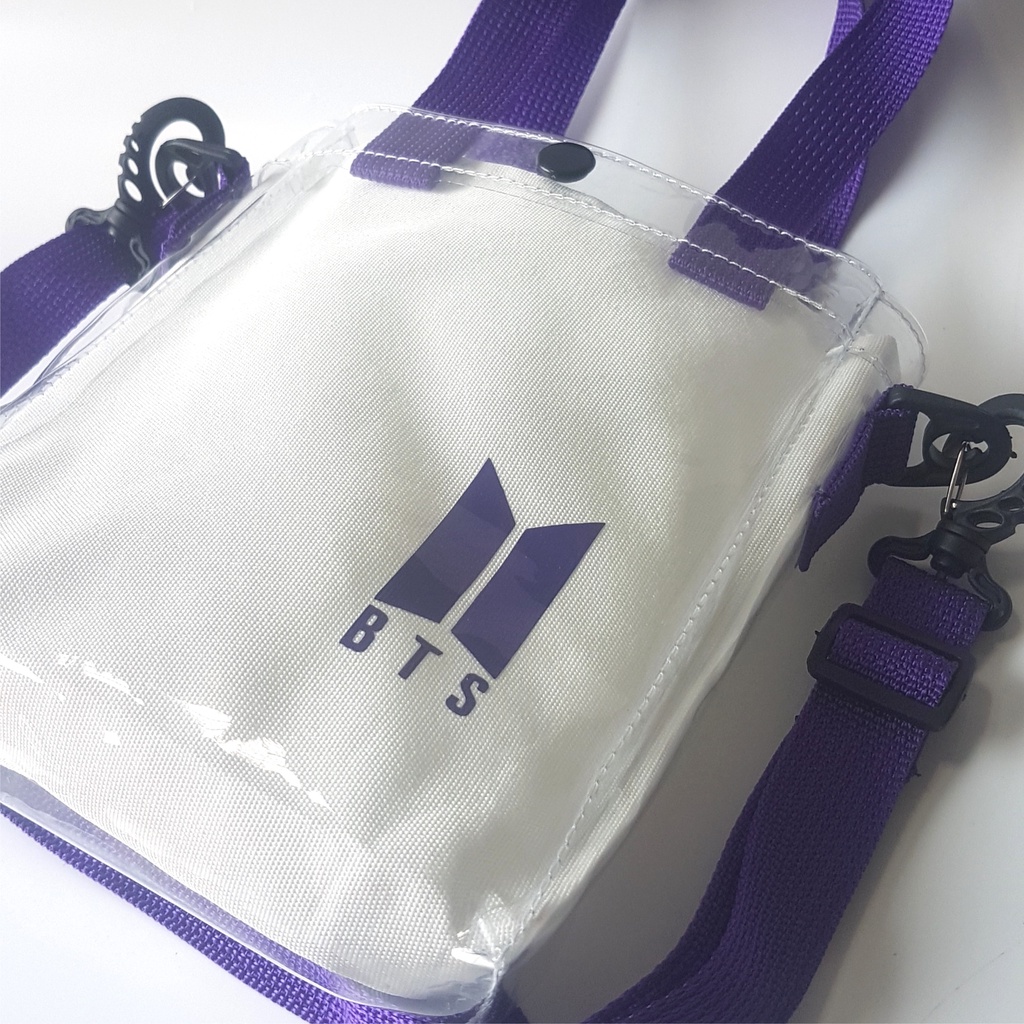 TAS BTS SELEMPANG SLING BAG KANVAS MIKA TALI PANJANG DAN PENDEK TAS KPOP KOREA BANGTAN BOYS