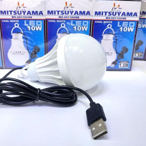 Mitsuyama Lampu Emergency 10W Bohlam LED DC 5V MS-U0110 Kabel USB Panjang 1.5 meter Original