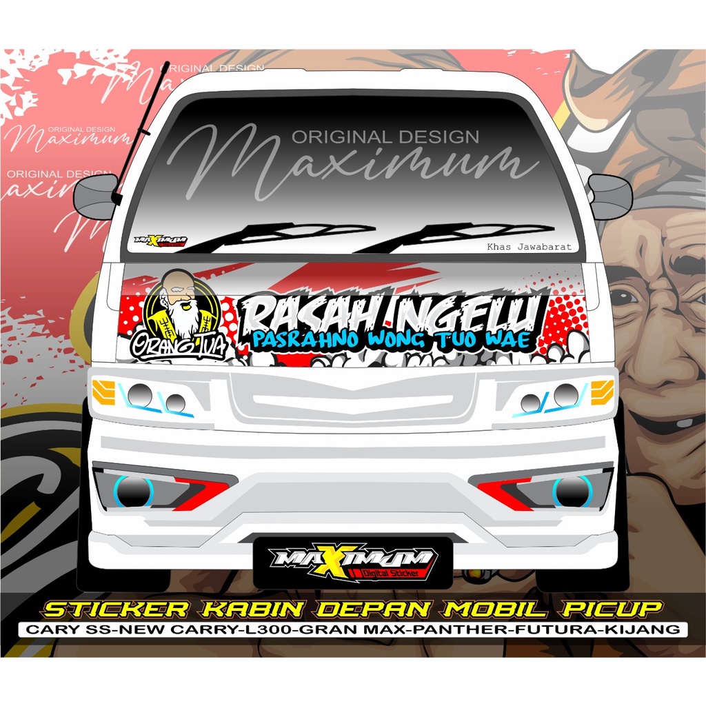 STICKER KABIN DEPAN DAN KACA MOBIL PICKUP CARRY SS FUTURA /KABIN DEPAN CARRY SS FUTURA CUSTOM-DUNIAS