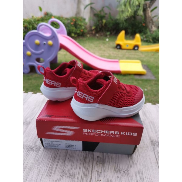 sepatu skechers go run kids merah red