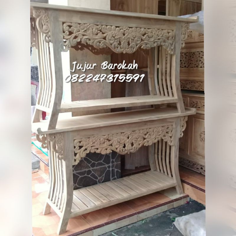 Meja Altar Konsul Kayu Jati Ukir MENTAH Jujur Barokah Furniture Jepara