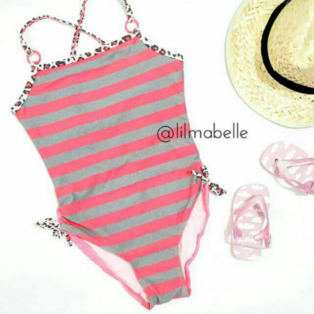 Baju renang anak Leopard orange stripe