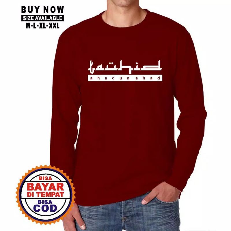 KAOS DAKWAH / KAOS TERBARU / T-SHIRT / PAKAIAN PRIA / KAOS ISLAMI / DISTRO / LENGAN PANJANG TAUHID-5